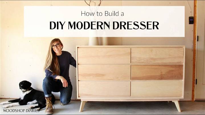 Mid century Modern Dresser From 2x4s and Plywood