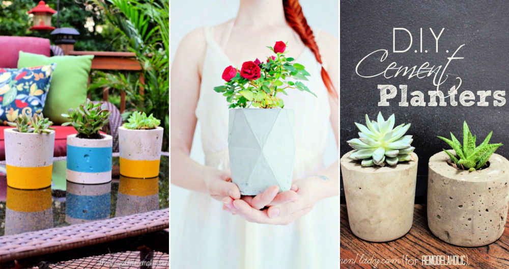 25 Cheap DIY Concrete Planters To Make Your Own