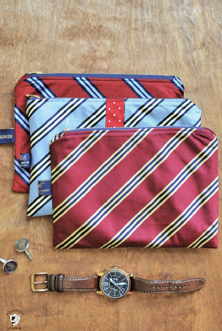 DIY Necktie Zip Pouch Gift for Men