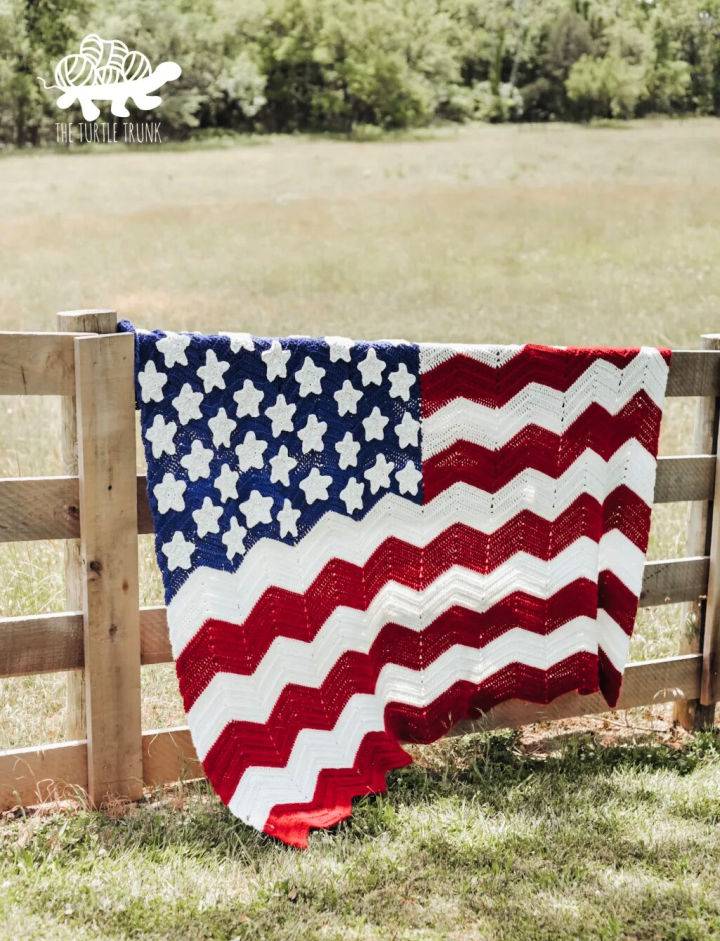Free Crochet American Flag Blanket Pattern