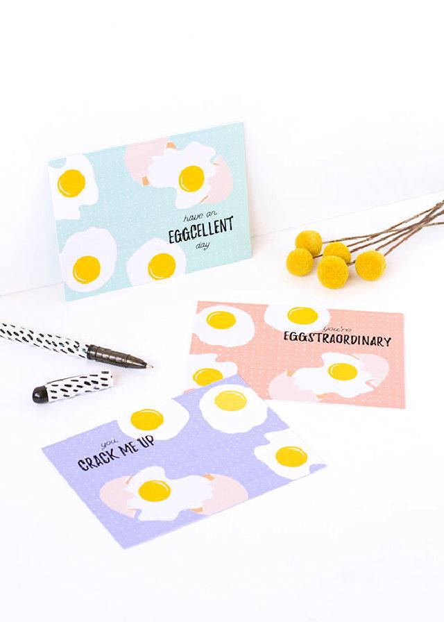 Make Your Own Egg Pun Postcards