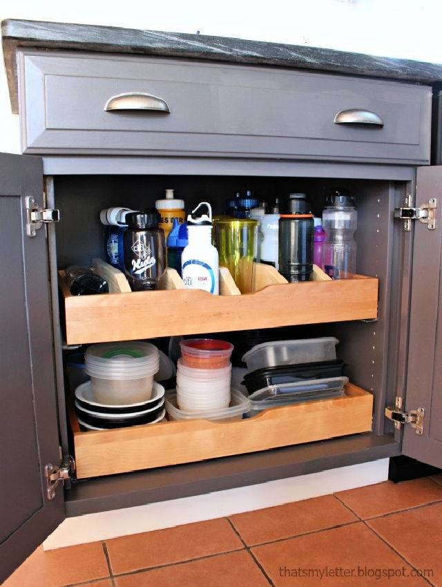 Pull Out Drawer Dividers for Water Bottles