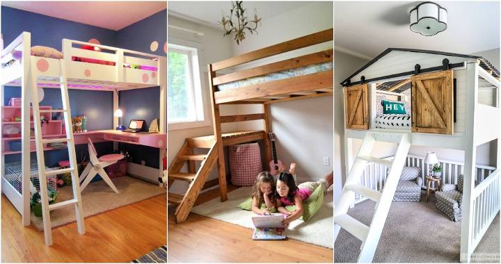 Free Diy Loft Bed Plans With Pdf Guide, Loft Bed With Desk And Stairs Plans