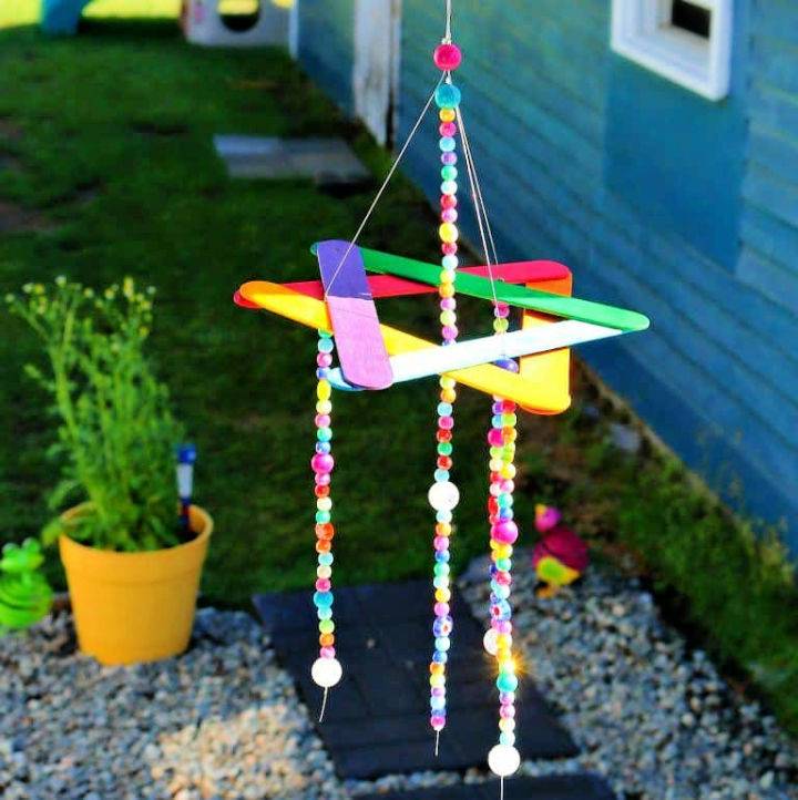 Beaded Rainbow Wind Chime Kids Craft