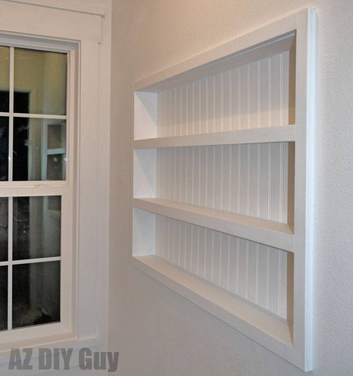 Easy DIY Built in the Wall Shelving