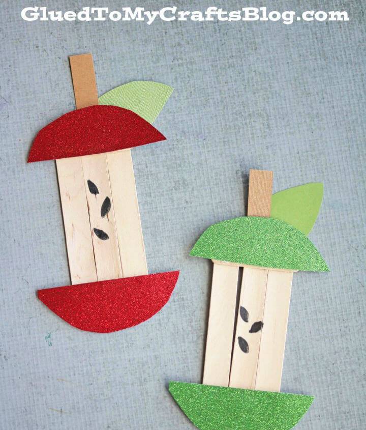Cute DIY Popsicle Stick Apple Core