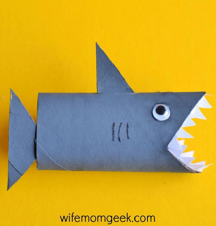 Cute Shark Toilet Paper Roll Craft