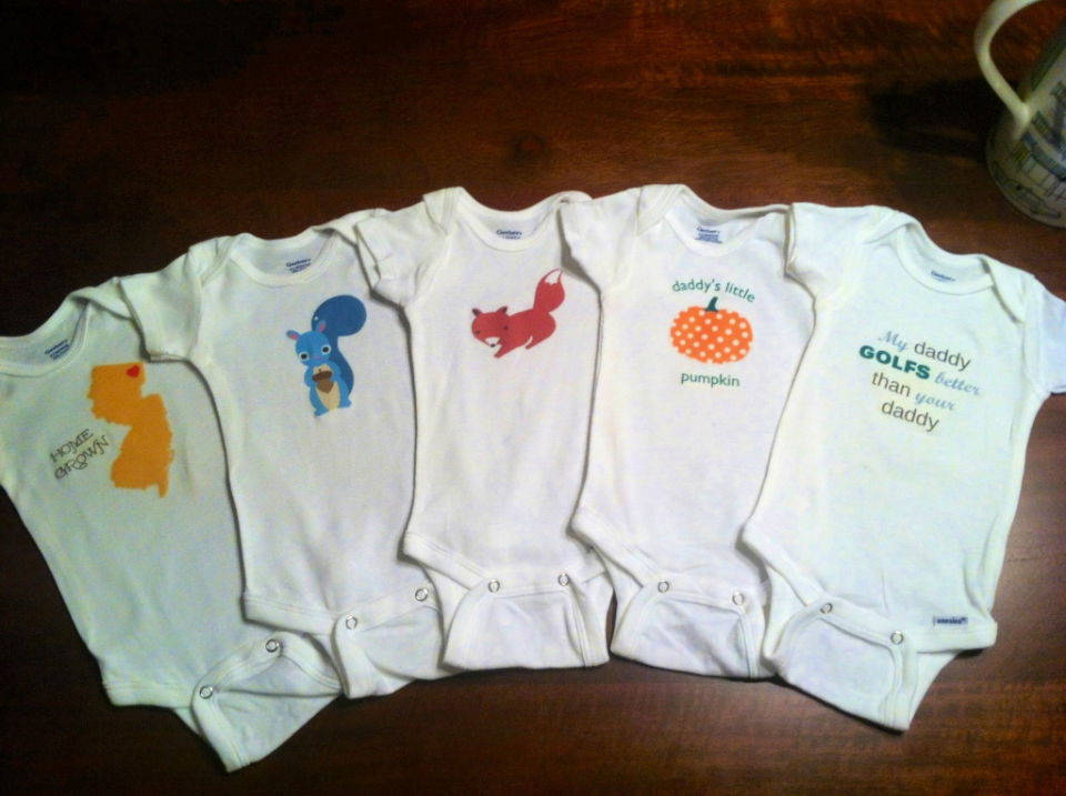 DIY Baby Onesies using Iron on Transfers