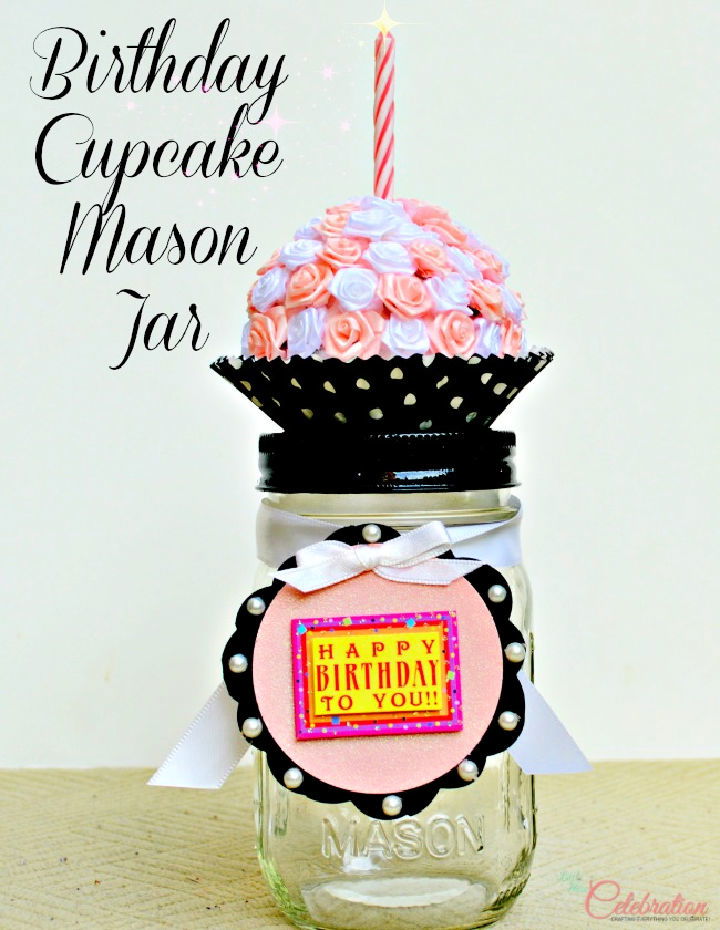 DIY Birthday Cupcake Mason Jar