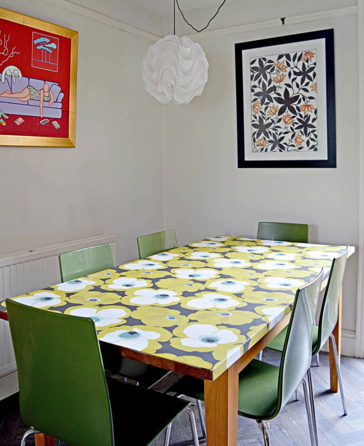 DIY Decoupage Table Top With Wallpaper