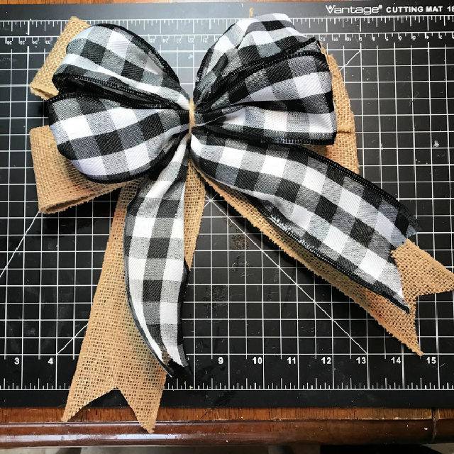 Double Layered Burlap Bow for Wreaths