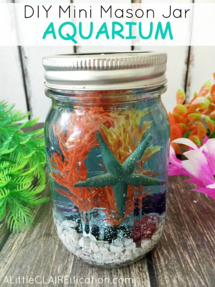 DIY Mini Mason Jar Aquariums