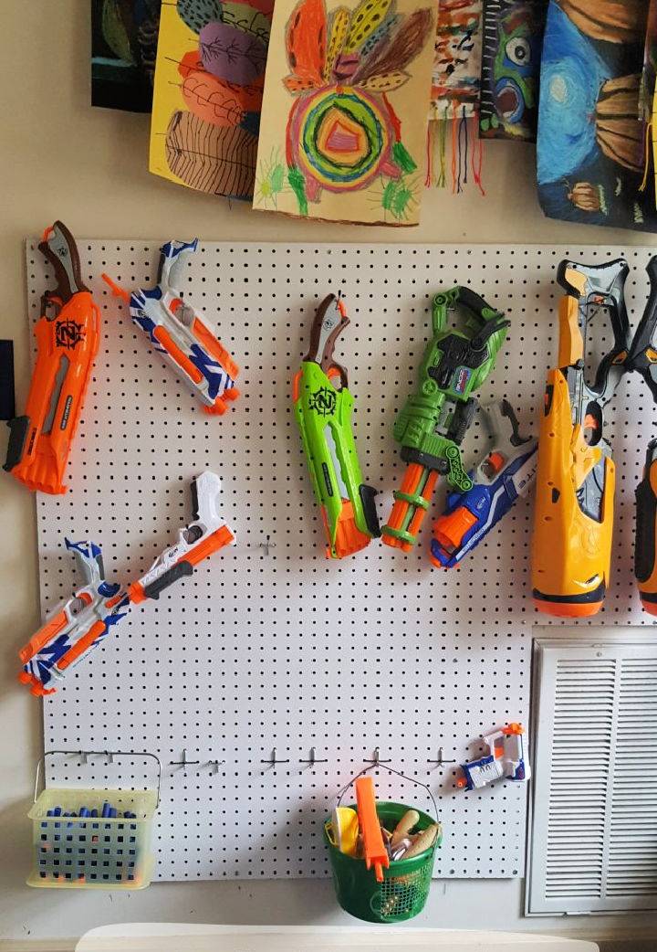 DIY Nerf Gun Pegboard Wall