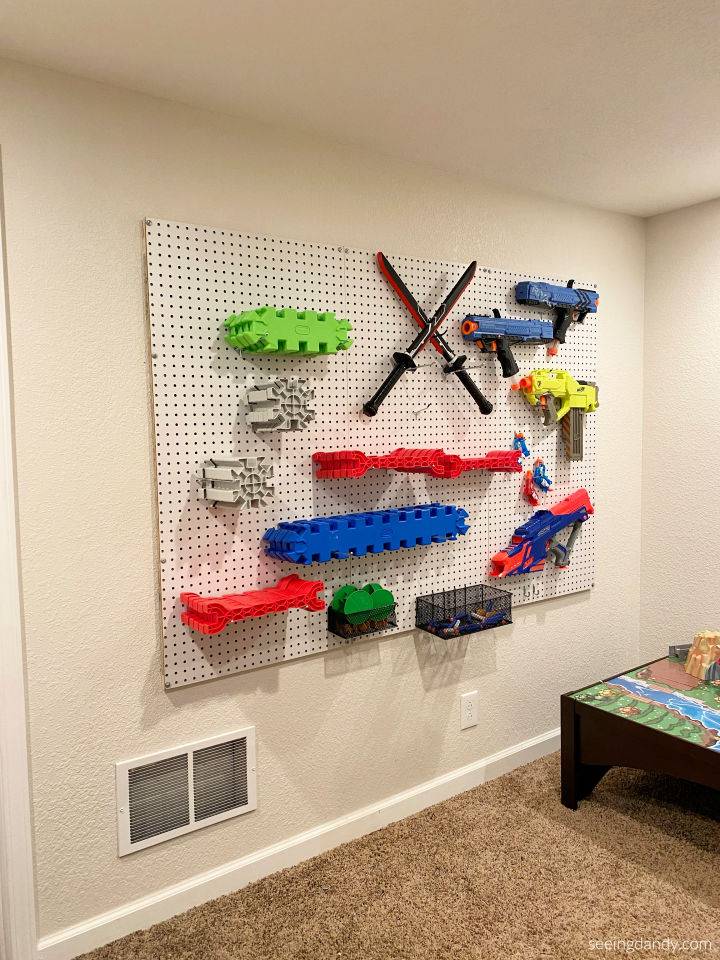 DIY Nerf Gun Storage Wall