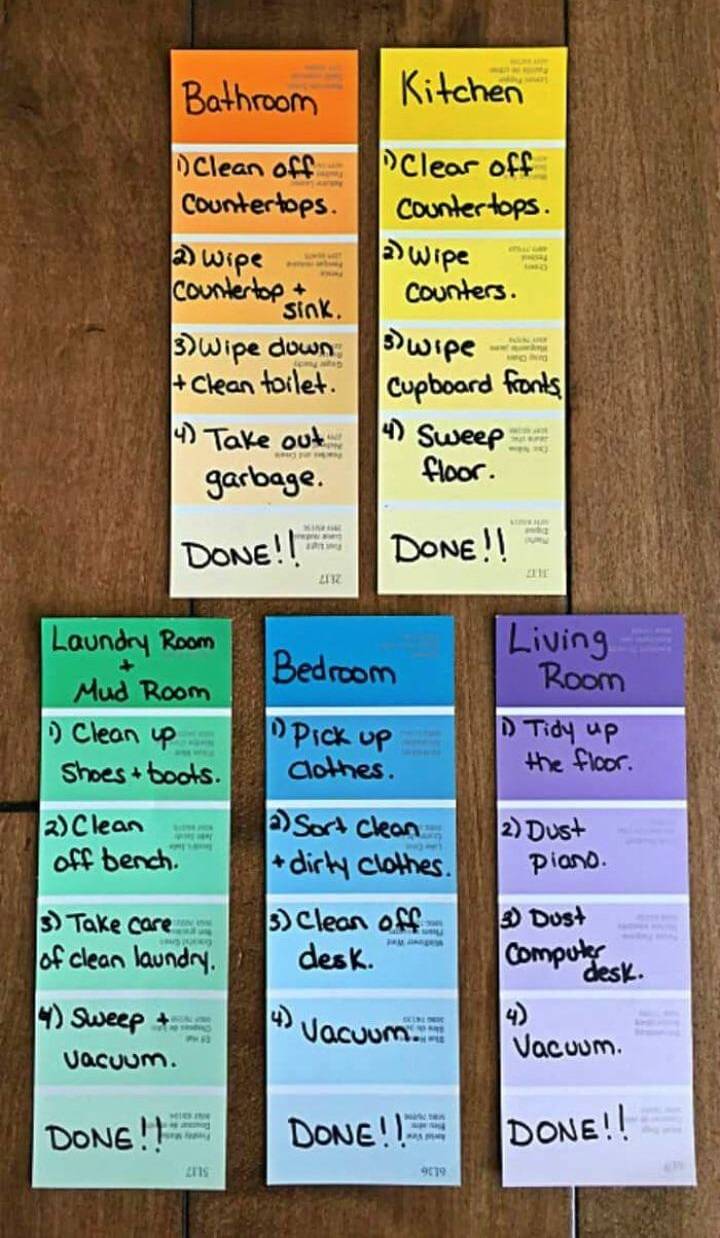 DIY Paint Chip Chore Chart for Kids