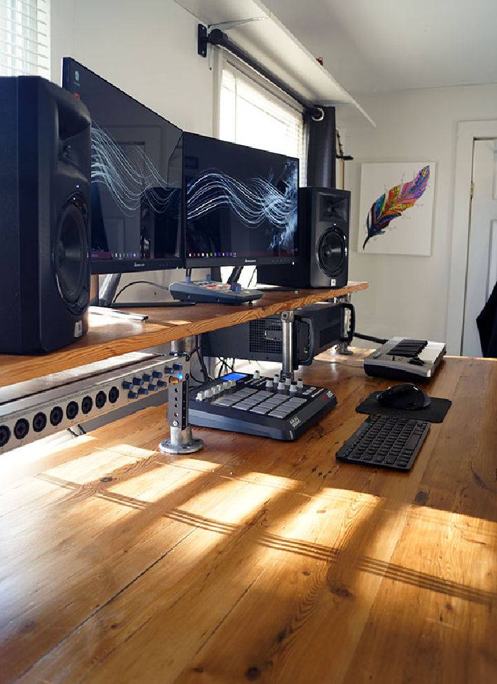 DIY Reclaimed Wood Studio Desk