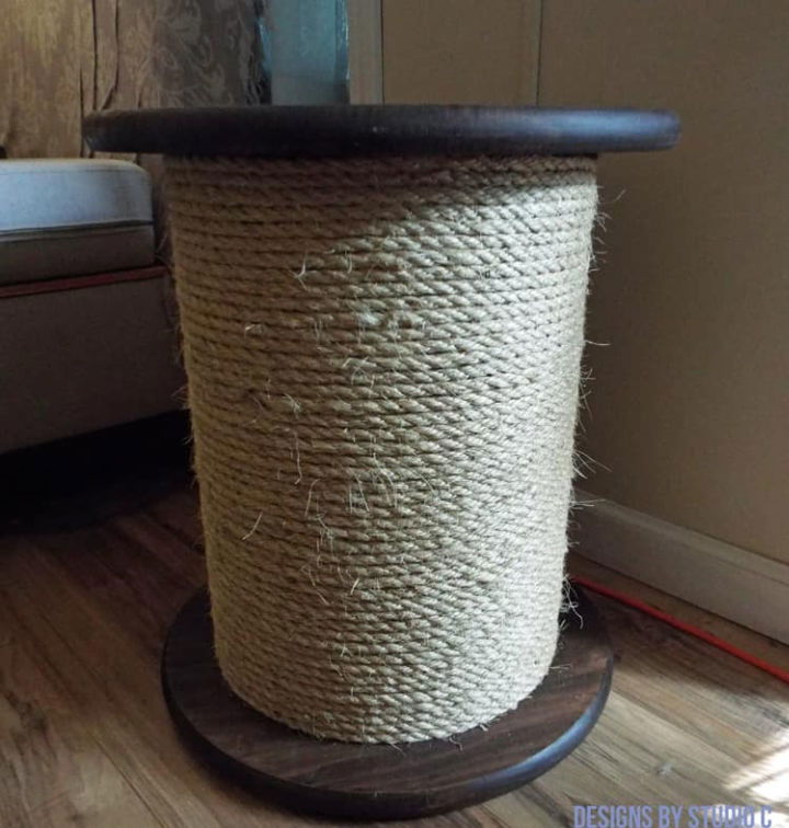 DIY Rope Spool Side Table