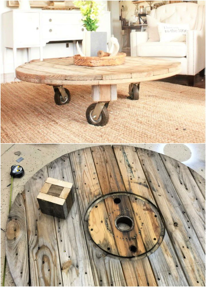 DIY Wire Spool Coffee Table