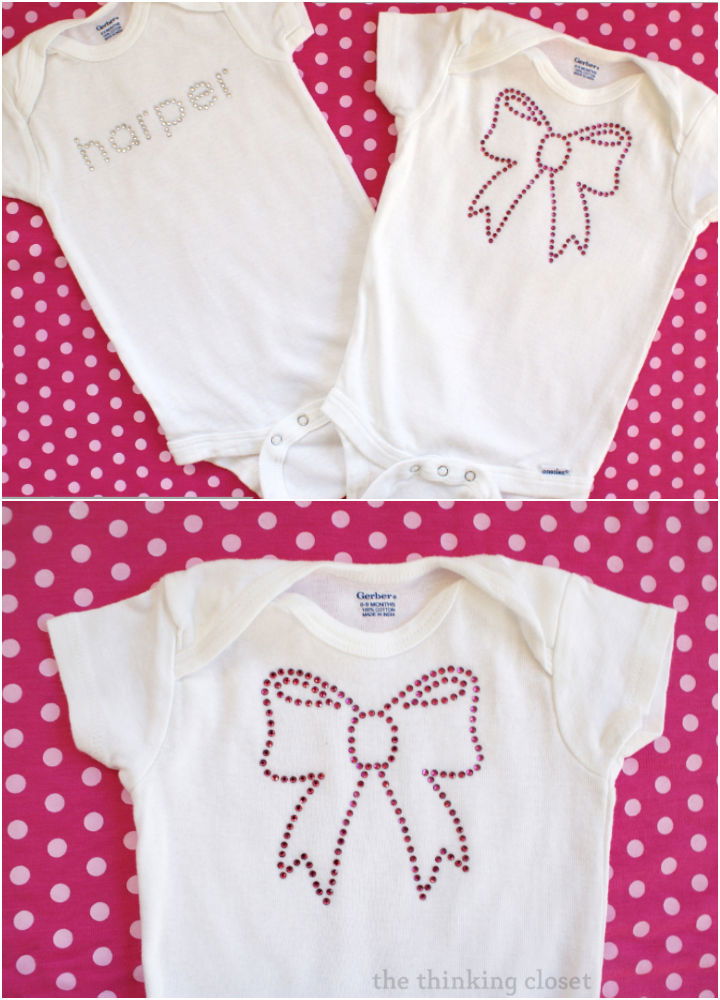 Easy DIY Rhinestone Onesie