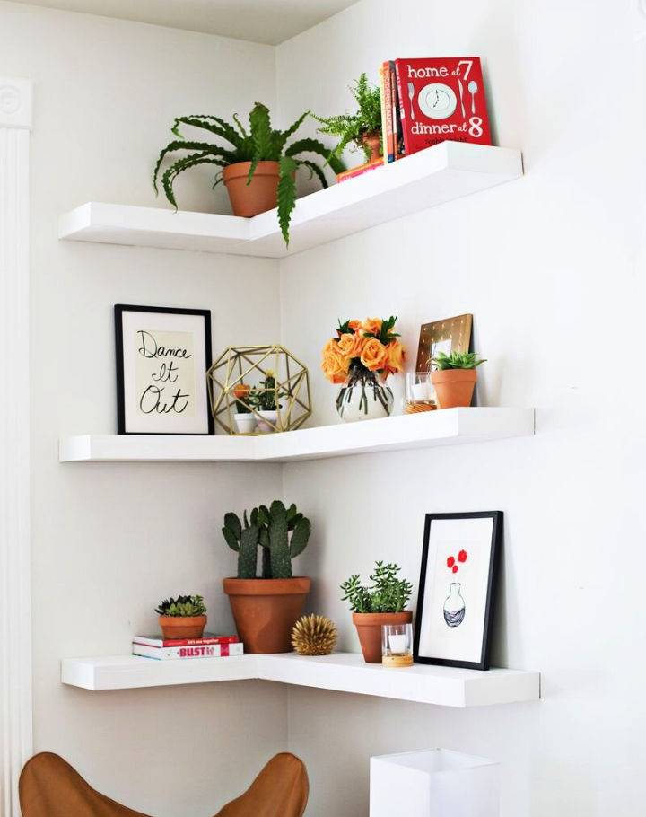 Handmade Floating Corner Shelves