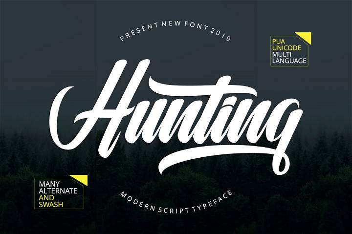 Free Hunting Font - A free, stylish font for DIY Project