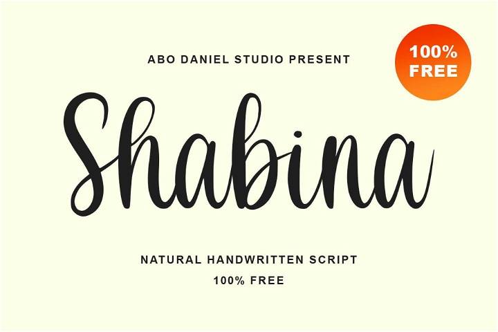 Free Shabina Font - A free, stylish font for DIY Project