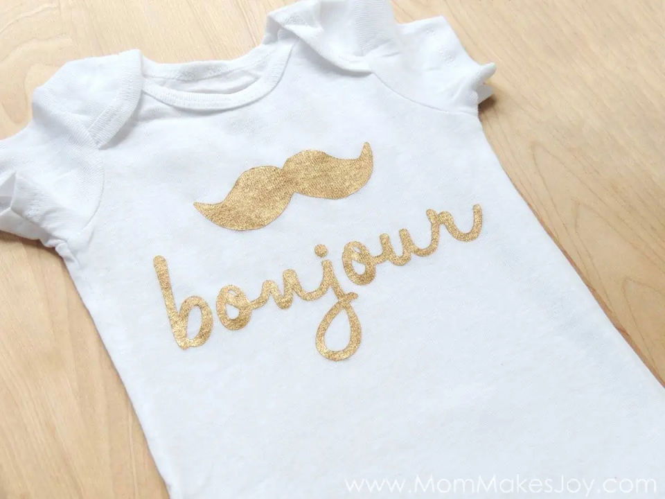 Freezer Paper Stenciled Baby Onesies