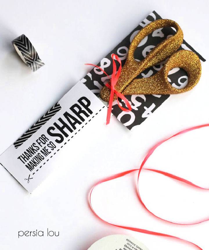 Glittery Scissors with Teacher Gift Printable