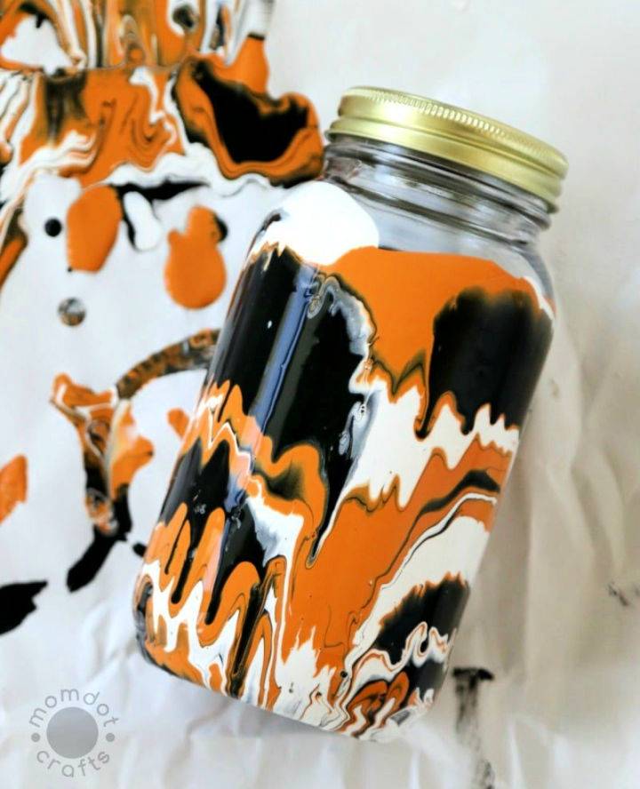 Halloween Drip Painted Mason Jars