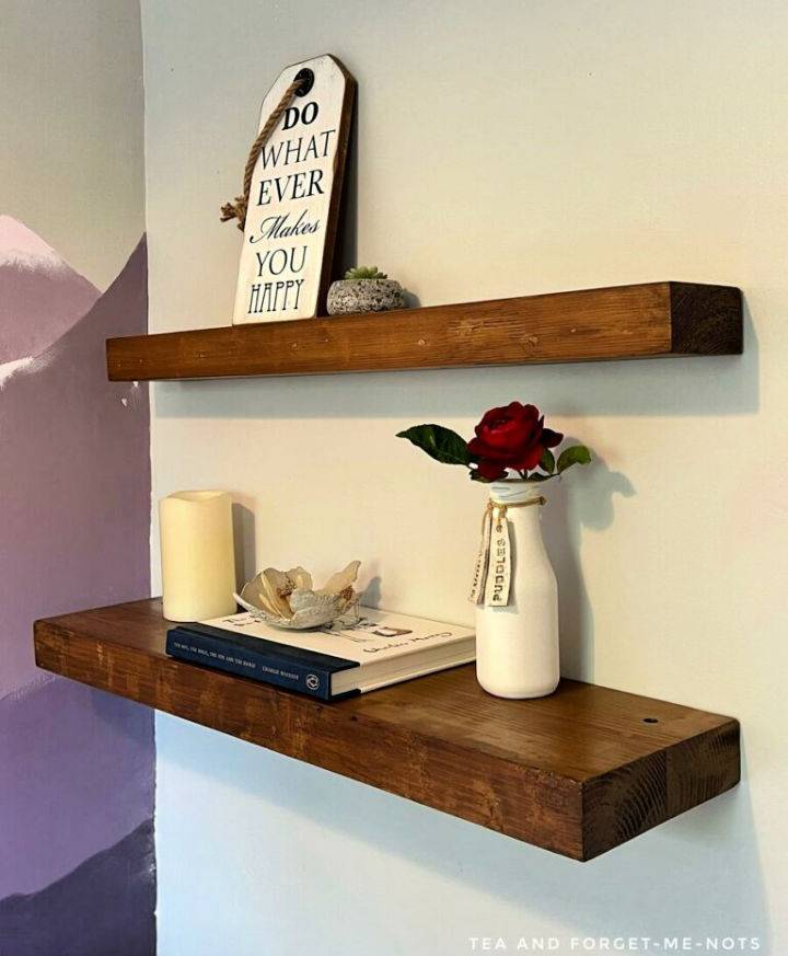 Homemade Wooden Floating Shelves