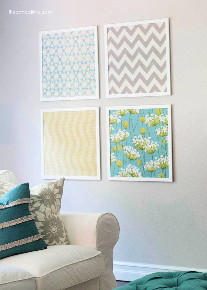 Inexpensive DIY Fabric Art for Bedroom