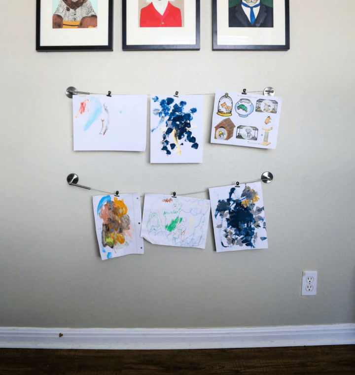 Kids' Art Display Wall with Clips - Maison de Pax