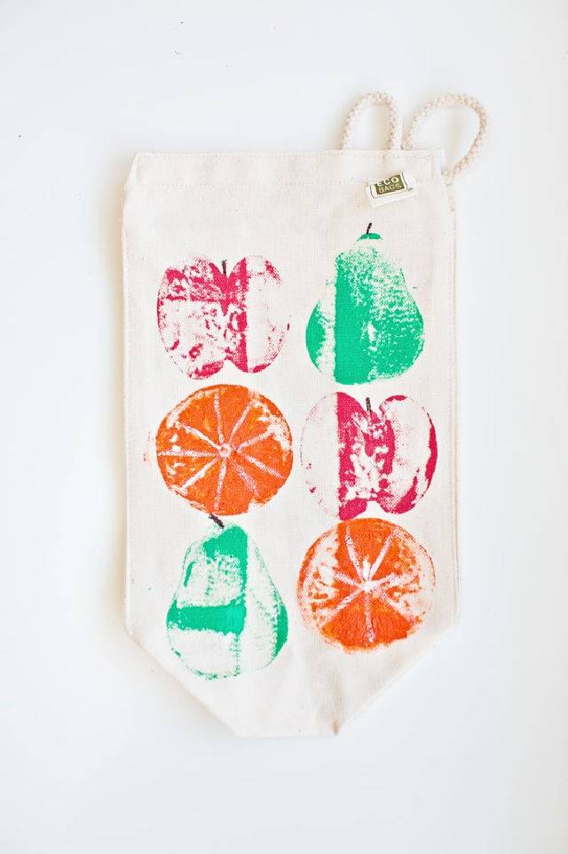 Make Fruit Stamped Lunch Bag