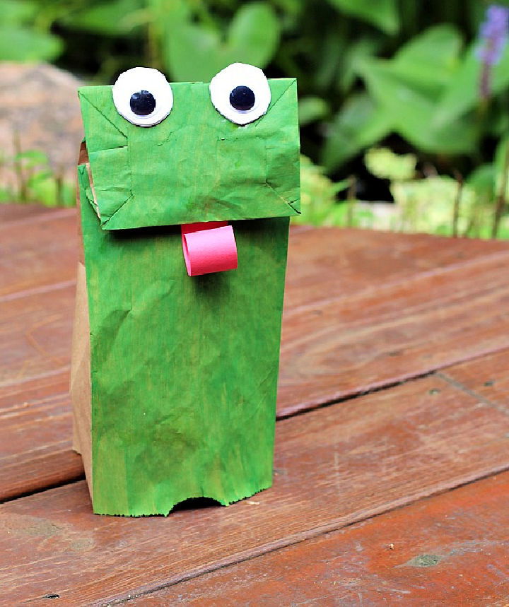 Frog Paper Bag Puppet Craft For Kids FREE Template  Sunshine Whispers