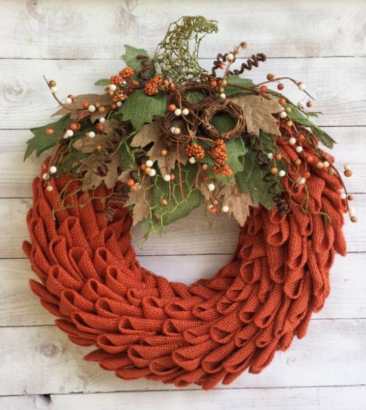 Making a Petal Burlap Pumpkin Wreath