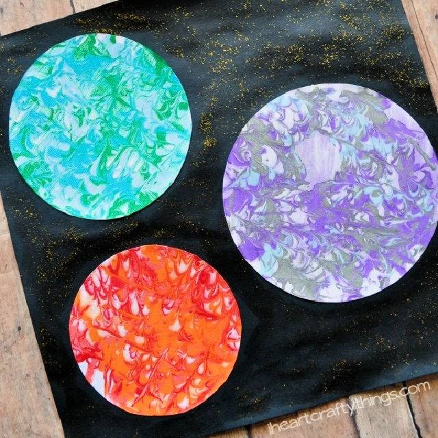 Marbled Planet Craft for Preschoolers