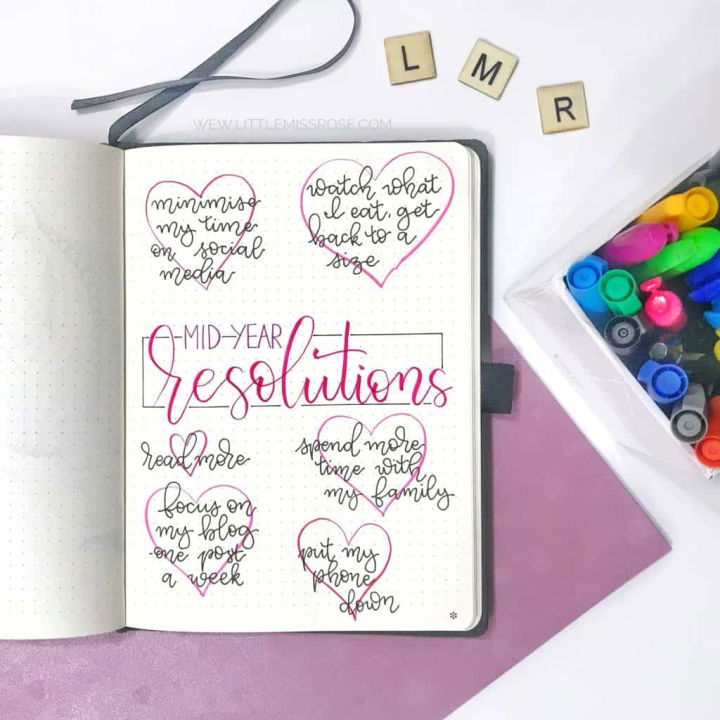 Mid year Resolutions Bullet Journal