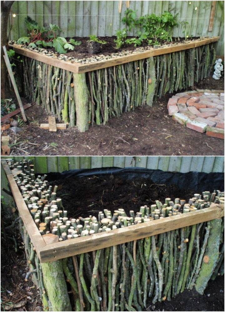 Natural DIY Wood Raised Garden