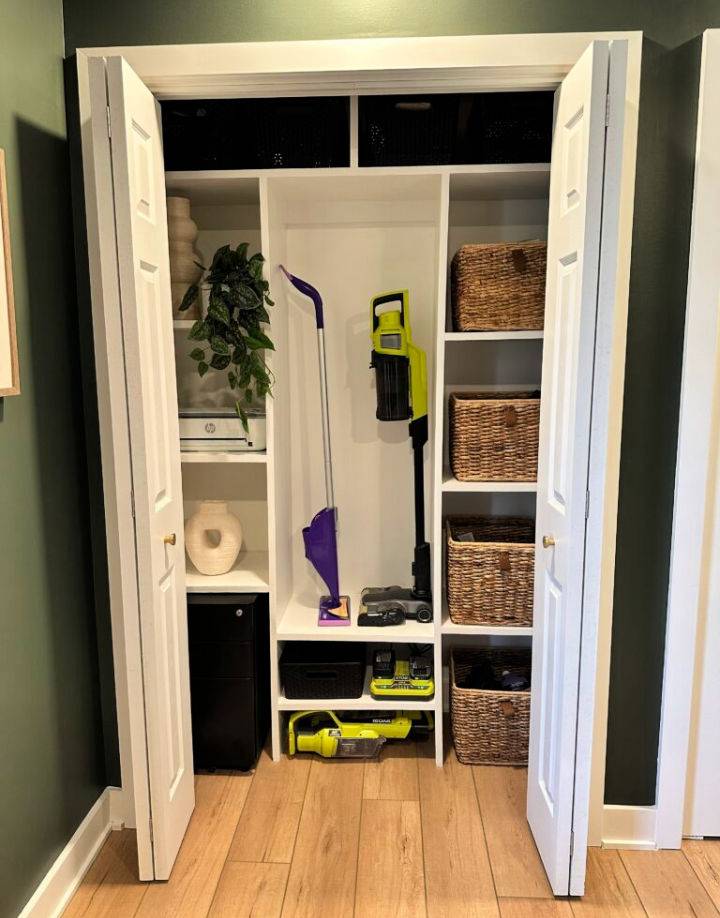 Homemade Office Closet Built in Shelves