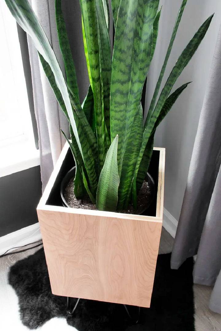 Plywood Planter With Hairpin Legs