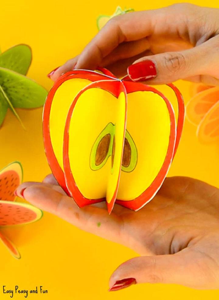 Printable 3D Paper Fruit Craft