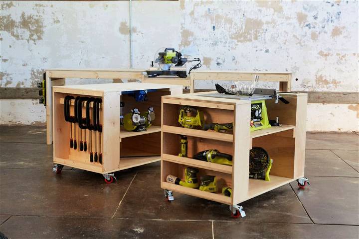 Roll Away Workbench With Miter Saw Stand
