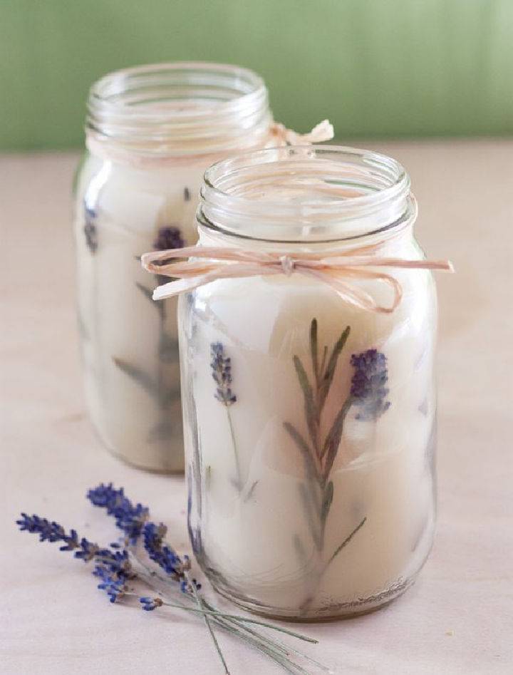 Rosemary Pressed Herb Candles