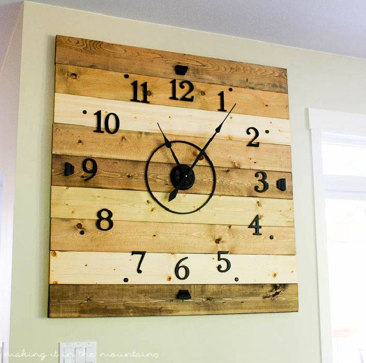 Rustic Wood Plank Clock