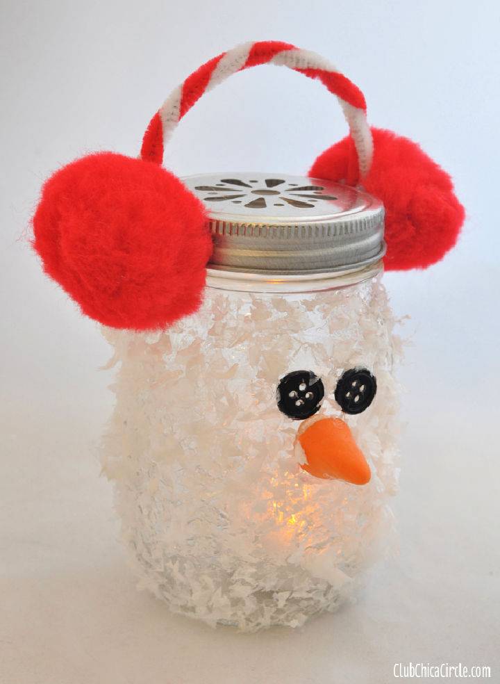 Snowman Mason Jar Luminary Ornament