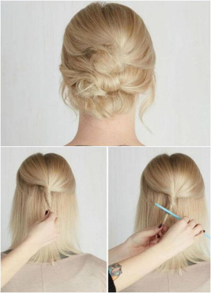 Twisted Chignon for Short Hair
