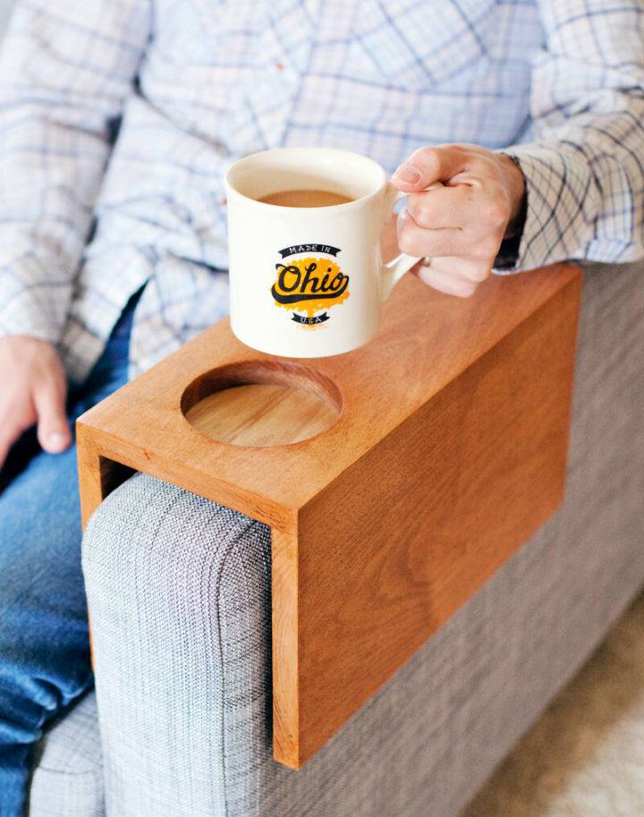 DIY Wooden Sofa Sleeve With Cup Holder