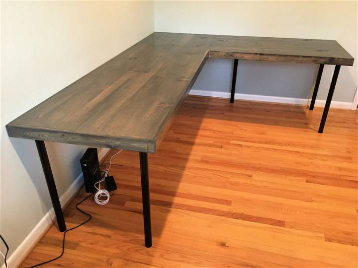 $130 DIY L Shaped Office Desk