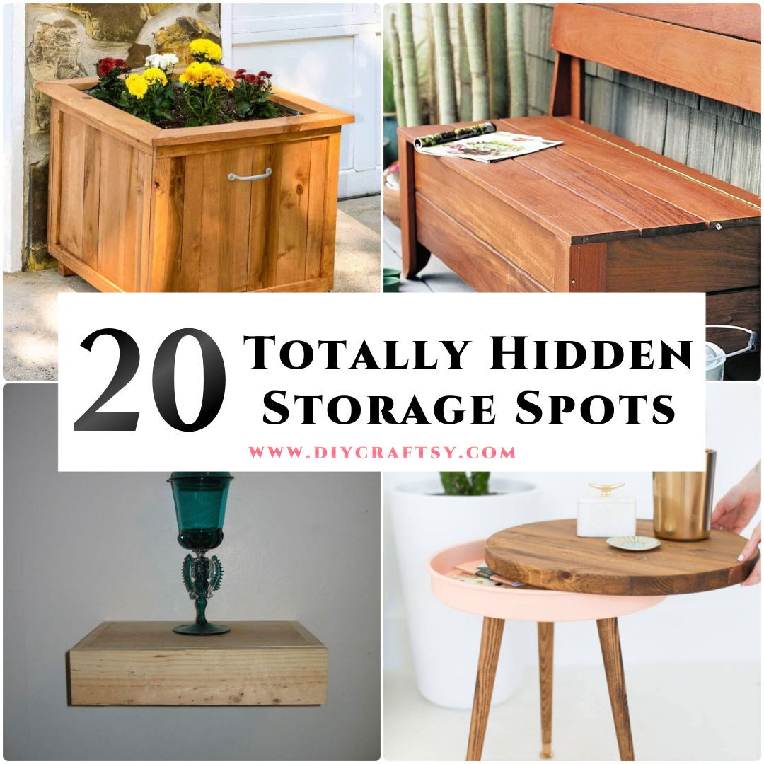 20 Clever DIY Hidden Storage Ideas and Hidden wall storage solutions