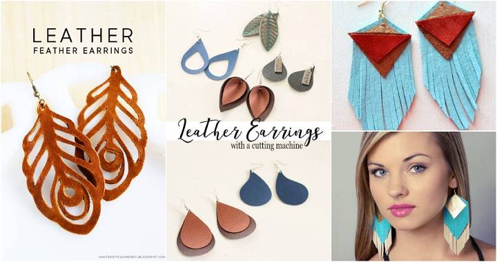 35 Easy DIY Leather Earrings (Free Printable Template)